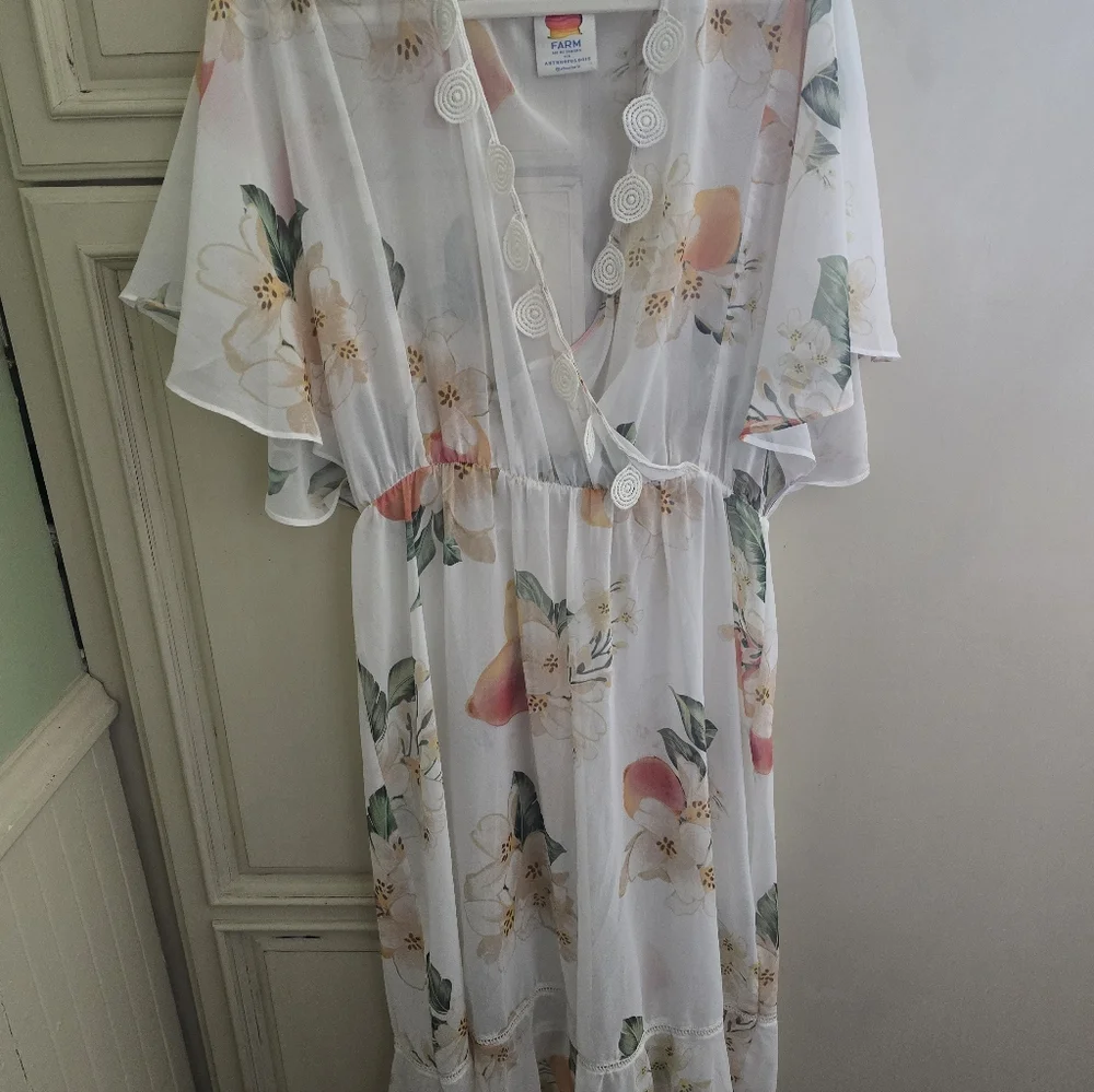 FARM RIO Floral White Dress Xl - Picture 6 of 11